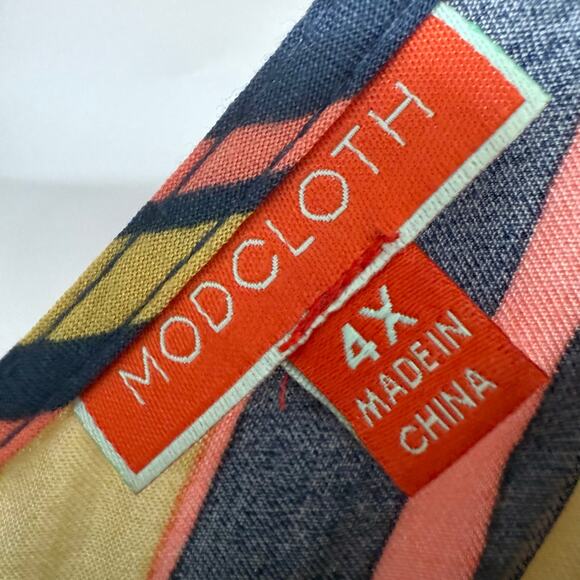 ModCloth Unbridled Enthusiasm Wide-Leg Jumpsuit Women's Size 4X Multi Cropped - Picture 11 of 11